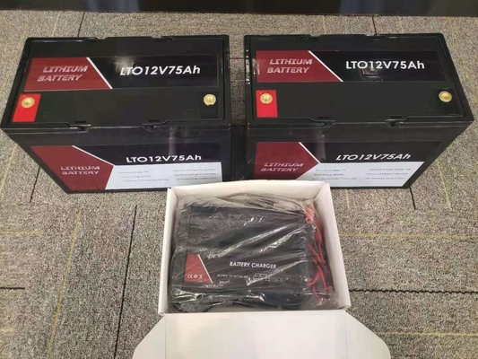 LTO 12V 75Ah draagbare lithium titanaatbatterij met BMS voor RV / caravan / boot