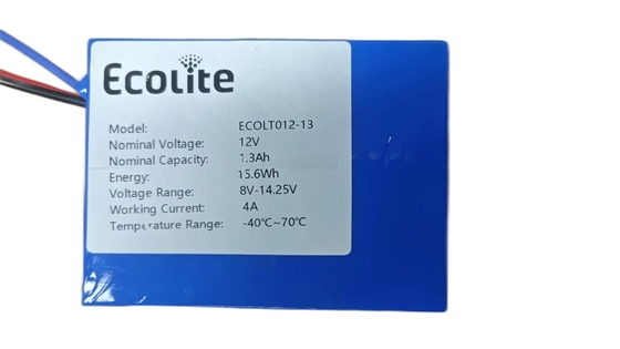 Aanpasbare LTO-batterij 12V 1.3Ah Lithium Titanat LTO-batterijen