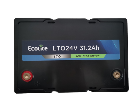 Hoge energie LTO 24V 31,2Ah Lithium Titanate Battery Pack Cyclusduur 10000 Voor lage temperatuur ontlading
