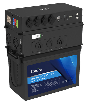 ECOLITE LiFePo4 12.8V 300Ah Lithiumbatterie 3840Wh Draagbare elektriciteitscentrale