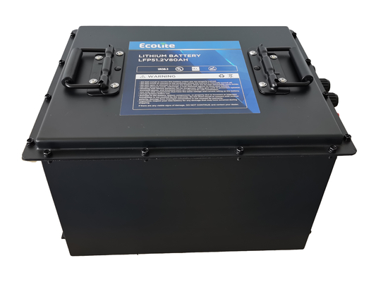 LFP48-80 51.2V 80Ah LiFePO4 Lithiumbatterij voor golfkar geïntegreerde slimme BMS